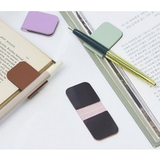 심플 가죽 자석 북마크 북클립 책갈피 ver2.0, 바이올렛, 1개