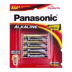Panasonic 國際牌 高效能 4號 鹼性電池 四入裝｜持久電力 防漏液, 1個