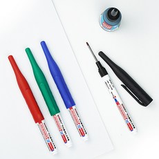롱노즐 마카펜 목공 건축 마킹 잉크리필 32mm, 1개, EF-블랙