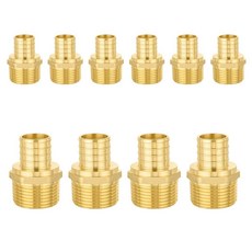 Niikappu 10팩 PEX 피팅 1.9cm(3/4인치) x 1.3cm(1/2인치) 수 스레드 NPT 어댑터 ASTM F1807, 3/4x1/2", 10