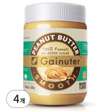 제이넛터 무가당 100% 땅콩버터 스무스, 4개, 500g