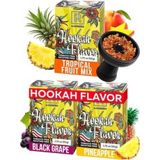 시원한 후카 맛 세트 - 볼(망고 스위트 수박 블랙 그레이프)을 위한 50g 무 3개 묶음 팩 시샤를 드셔보세요, 1 Sweet & Sour Bundle