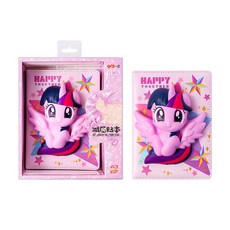 三麗鷗家族造型筆記本 可愛少女心手帳本 3D立體玩偶減壓記事本 生日禮物, 1個, YZ3575小馬寶莉紫悅款(外盒不完美)