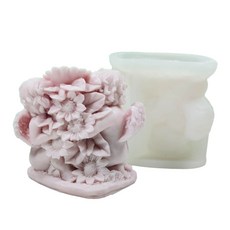 DIY 양초 석고 장식용 3D 조각 양초 몰드 동상 수지 몰드 에폭시 수지 주조 몰드, 색채가 풍부한, 다채로운, 1개