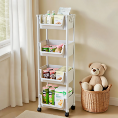 YEAAYE 다용도 트롤리 4단, 그레이