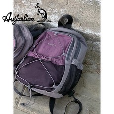 AUGTARLION休閒尼龍布胸包包新款潮時尚撞色雙肩包百搭揹包登山包, 灰紫大號