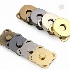 수공예 핸드메이드 파우치 지갑 클러치백 크로스백 숄더백 토트백 DIY 제작, 1개, 01자석단추14mm-실버