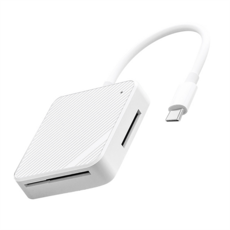 4 in 1 메모리 카드 리더 어댑터 유형 C USB-C 스마트 미디어 OTG M2 SD SM XD 카드 리더 용 안드로이드 액세서리, 01 White, 1개, 하얀색