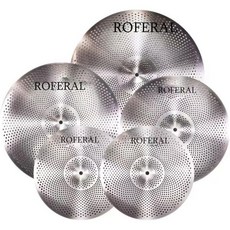 저음량 심벌 팩 음소거 심벌 세트 5개 14인치 하이햇+16인치 크래시+18인치 크래시+20인치 라이드 슬리버, 저음량 심벌 팩 음소거 심벌 세트 5개, 14인치 하이