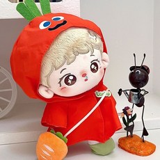 胡蘿蔔雨衣 20釐米棉花娃娃衣服套裝 可愛毛絨玩具公仔娃衣, 1個, 熊貓雨衣（2點）,20釐米娃衣（不包括娃娃）