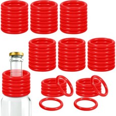 아오다어 60개 세트 링 토스 플라스틱 카니발 2.1인치 축제 파티 선물 병 스포츠 게임 재미 타겟 장난감 빨강, Red