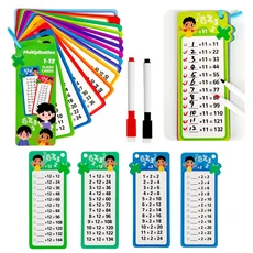 디지털 학습 플래시 카드 덧셈 분수 공식 메모리 15장 지울 있는 펜 장난감 2개, 02 Multiplication