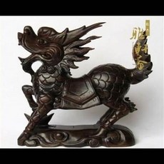 祥瑞之寶 擺件, 紅木雕刻工藝品家居擺件實木質麒麟大號木製客廳裝飾品擺設1入