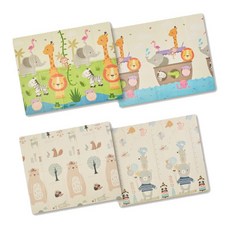 nac nac 多功能折疊遊戲墊，柔軟舒適，安全無毒，多款可選, 動物樂園(厚)