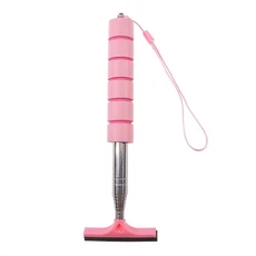 휴대용 비오는 유리창 청소 도구 확장형 핸들 자동차 사이드 미러 스크레이퍼 텔레스코픽 백미러 클리너, [03] 분홍색, 03 분홍색