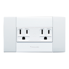 Panasonic 銀河系列 5.5mm絞線用接地雙插座 WEMF1202, 1個