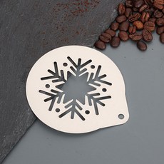 커피아트 라떼아트틀 스텐실 커피용품 모양내기 케이크, 1개, 7. 스노우플레이크