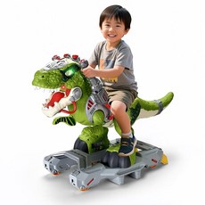 공룡 장난감 3-5 세 어린이를위한 승차 내구 바퀴 및 안전 잠금 LED 조명 및 연기 효과 유치원 어린이 스쿠터 발에서 바닥 워커, 1개, 상세페이지 참조