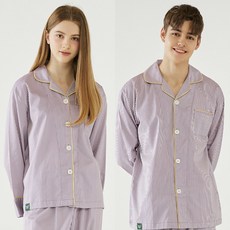 순면 잠옷 라일락 연보라 스트라이프 파자마 남성 빅사이즈 잠옷