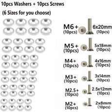 M2M6 자동차 수정 된 육각 패스너 펜더 와셔 범퍼 엔진 오목 나사 펜더 와셔 라이센스 플레이트 볼트 자동, [04] M3, [10] Silver, 10 Silver_04 M3