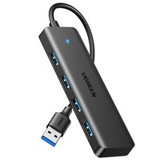 UGREEN 유그린 5Gbps 4포트 USB 3.0 A타입 허브 휴대용 초슬림 usb 젠더 | 맥북 PC 노트북 | 마우스 키보드 | 엑스박스 PS5 | 호환 | pc부품, 1개, 블랙