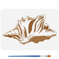 PET 스텐실 템플릿 다양한 패턴 디자인 셀프 앨범 사진 벽화 드로잉 297x210mm 붓 포함, 소라