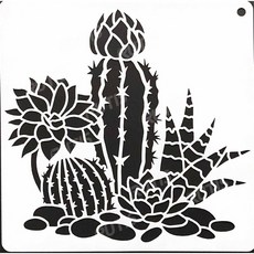 多肉植物仙人掌 簍空模板 繪畫塗鴉 蝶古巴特DIY, 1個, ST-CU1-0630