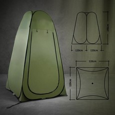 캠프빌리지 원터치 열차단 팝업텐트 M, 카키, 2인용