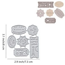 라벨 레이스 금속 절단 다이 카드 만들기 종이 엠보싱 컷 스크랩북 스텐실 스타일, 1개, 21. As Picture