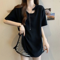 寬鬆顯瘦中長款短袖T恤女夏季設計感百搭打底衫大碼上衣