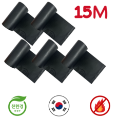 노트마켓 국내 생산 15M 배관 보온 테이프 친환경 실외기 보일러 수도 호스 마감재 난연, 5개, 에어컨배관테이프 블랙