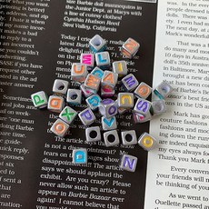 [낱개] 실버큐브알파벳비즈 7mm, 1개