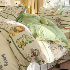 무인양품 순면 이불 커버 150x200 싱글 침대용 겨울 침구, 애니멀 페스티브