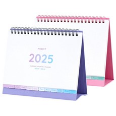 미뉴잇 2025 인덱스 캘린더 2개 세트, 핑크+퍼플, 1세트