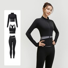 요가 필라테스 3종 세트 레깅스+집업+브라탑