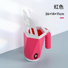 一體式貓砂鏟 附帶垃圾桶設計, 小號紅色 含一卷垃圾袋, 1個