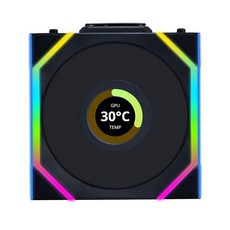 리안 리 UNI 팬 SL - LCD 무선 120 ARGB PC 케이스 1.6인치 디스플레이 RGB 및 제어를 위한 2.4GHz 신호 L-무선 컨트롤러 포함되지 않음 필수 검은색(1, LCD 120 Reverse Black