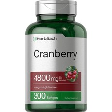Horbaach 크랜베리 추출물 4800mg 300 소프트젤, 300정, 1개