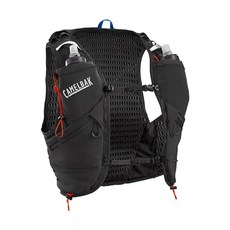 CamelBak Apex Pro Run Endrance 레이싱 조끼 RECCO 기술 적용 - 부드러운 플라스크 하이드레이션 및 트레킹 폴 퀴버 - 블랙 L