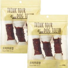 띵크유어도그티 강아지 딩고껌 대형 3P, 오리, 240g, 2개