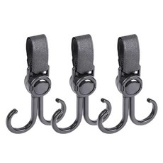 유모차 후크 걸이 다용도 액세서리 가방 수납 정리 고리, 3개