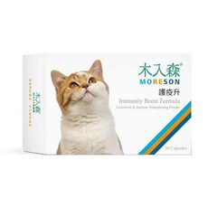 木入森 MORESON 貓咪護疫升，乳鐵蛋白免疫配方，30顆膠囊, 1個, 護疫升 30顆