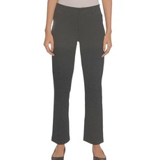 DKNY Jeans 여성용 미드웨이트 스트레이트 레그 폰테 팬츠 (미국 알파 라지 레귤러 레귤러 블랙 스트라이프)