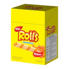 베트남 나바티 리치즈 롤스 웨이퍼 막대 과자 120g, 5개