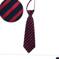 어린이 넥타이 주니어 아동 발표회 초등 학생 넥타이 정장 조절형 줄무늬 레드 폴리