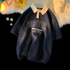 DRWIH 印花翻領短袖POLO衫T恤