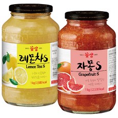 꽃샘 레몬차S 1kg+자몽차S 1kg, 1개, 1000g, 2개입