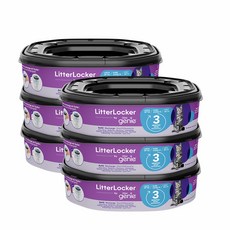 Litter Genie 第四代貓咪鎖便桶 多層鎖臭塑膠袋匣(八角形), 藍色, 6個