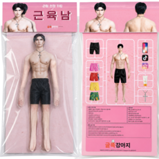 굴뚝강아지 근육남 관절 인형 캐릭터, 1개, 단일, 28cm