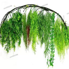 仿真垂掛藤蔓 壁掛藤蔓植物 仿真蕨類植物 牆面裝飾 仿真綠色植物 仿真藤條 天花板裝飾, 1個, 掛壁三角籃,價錢為1束的價格
